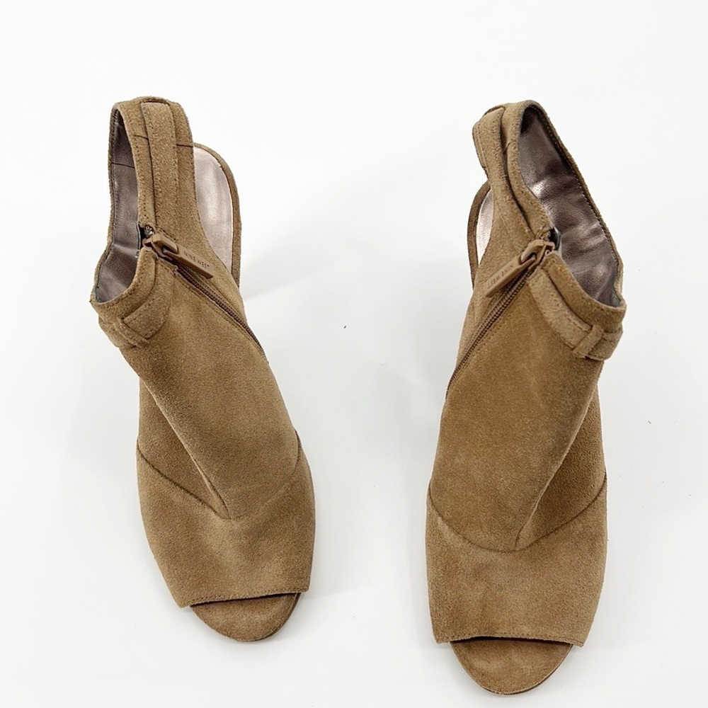 Nine West See You Later Suede Peep Toe Heeled Shootie Size 9 Bootie - Picture 3 of 13